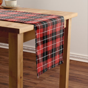 Chemin De Table Court Motif rustique de plaid de flanelle de pays