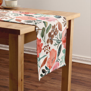 Chemin De Table Court Motif rustique raffiné Floral Farmhouse