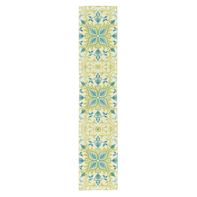 Chemin De Table Court Motif sans couture de plafond William Morris vert  (Devant)