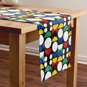 Chemin De Table Court Motif scandinave noir du Bauhaus du milieu du sièc