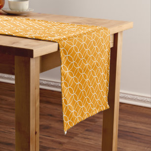 Chemin De Table Court Motif Shippô Orange et blanc