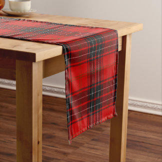 Chemin De Table Court Motif Tartan Carreaux Rouge Noir Vert