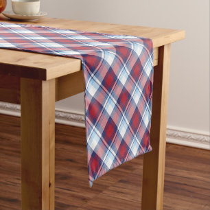 Chemin De Table Court Motif traditionnel américain Rouge Blanc Bleu Tart
