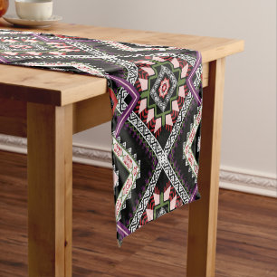 Chemin De Table Court Motif traditionnel coloré oriental