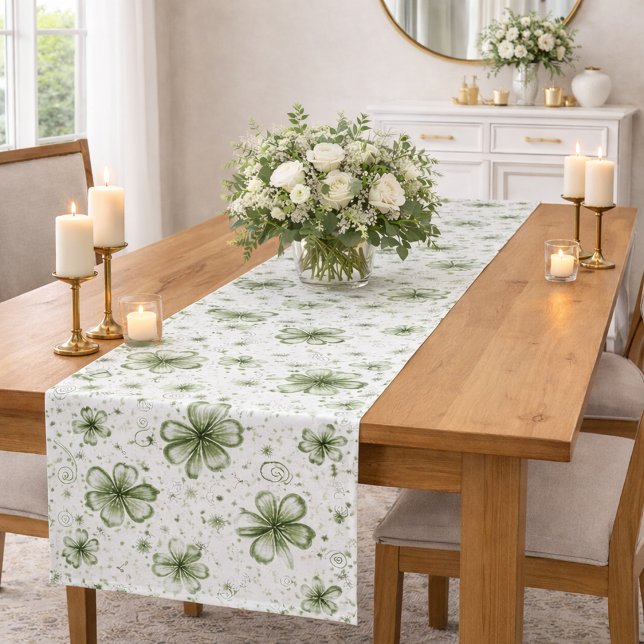Chemin De Table Court  Motif Trèfle Vert • St. Patrick’s Day  (Créateur téléchargé)