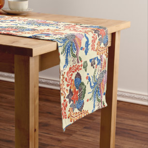 Chemin De Table Court Motif vintage Bingata : Paulownia et Phoenix