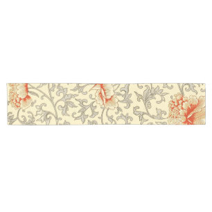 Chemin De Table Court Motif vintage d'Owen Jones : Corail Floral Gris