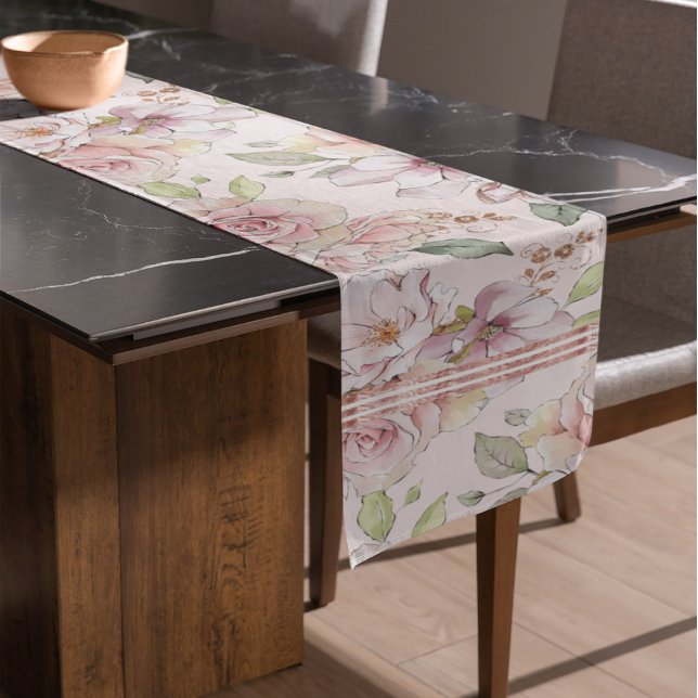 Chemin De Table Court motif vintage rose pastel (Créateur téléchargé)