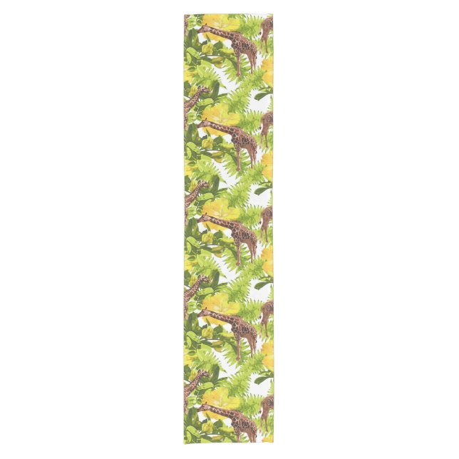 Chemin De Table Court Motif Wild Giraffes (Devant)