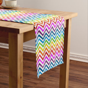 Chemin De Table Court Motif Wild Rainbow Chevron