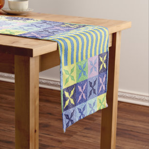 Chemin De Table Court Nanna's Pretty Faux Knit Crochet Blanket Motif