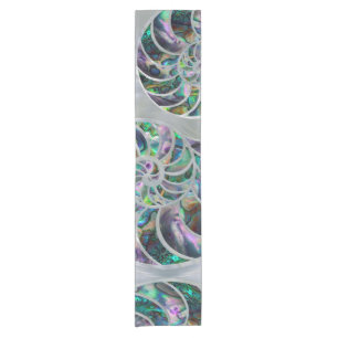 Chemin De Table Court Nautilus Shell Abalone et Pearl