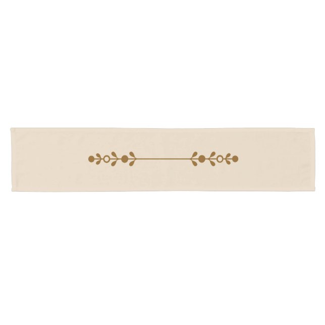 Chemin De Table Court Neutral Farmhouse Rustic Floral Table Runner  (Horizontal)