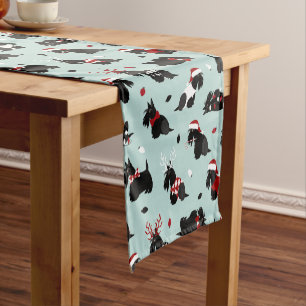Chemin De Table Court Noël écossais Terrier bleu