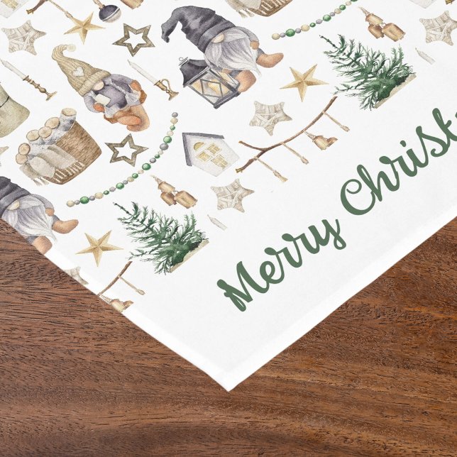 Chemin De Table Court Noël gnomes style de ferme nordique (Créateur téléchargé)