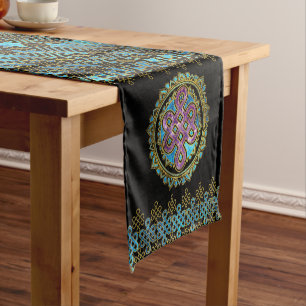 Chemin De Table Court Noeud sans fin dans la forme de Lotus de mandala
