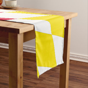 Chemin De Table Court Noir rouge jaune Bavaria Motif Drapeau Diamant