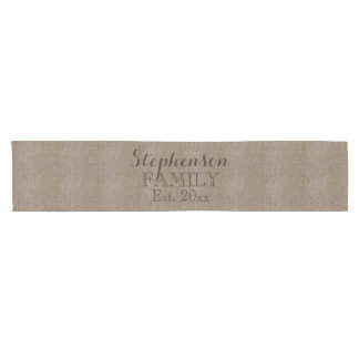 Chemin De Table Court Nom de famille Burlap Russe