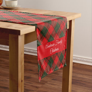 Chemin De Table Court Nom de famille de Noël ou texte personnalisé