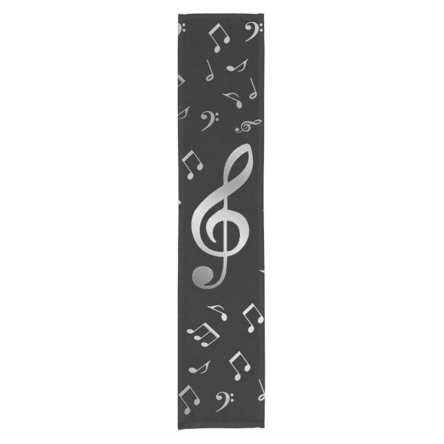 Chemin De Table Court notes de musique en argent (Devant)