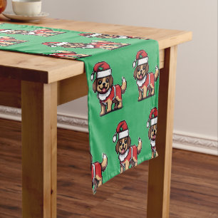 Chemin De Table Court Nous vous souhaitons un joyeux Noël avec un chien