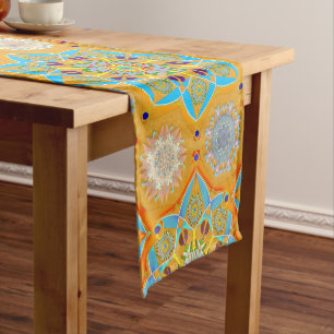Chemin De Table Court Octo brightener arabesque maure style tangerine