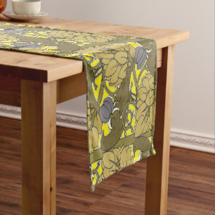 Chemin De Table Court Oiseaux dans les fruits Motif par Voysey