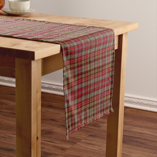 Chemin De Table Court Old Scottish Clan Ogilvie Ogilvy Tartan Plaid (In Situ)