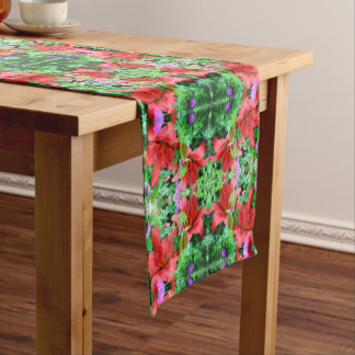 Chemin De Table Court Orange Daylilies Abstrait Flower Art Motif