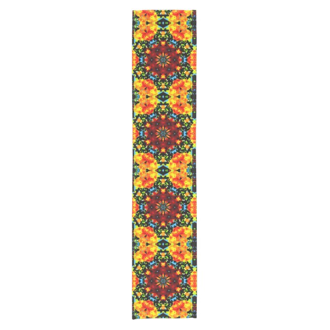Chemin De Table Court Orange floral (Devant)