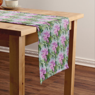 CHEMIN DE TABLE COURT ORCHID ROSE TROPICAL