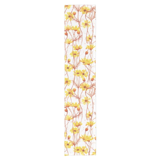 Chemin De Table Court Painted Yellow Daisies (Devant)