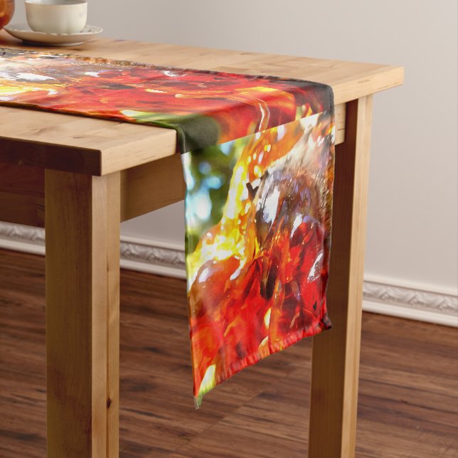 Chemin De Table Court Painti Abstrait Abstrait de l'arbre d'abricot (In Situ)