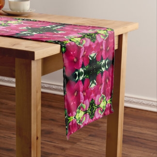 Chemin De Table Court Paire de fleurs rouge Hibiscus Motif Abstrait