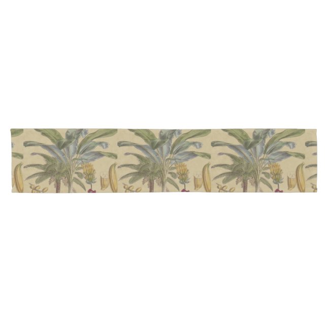 Chemin De Table Court Palm Antique Fruit Tropical Art Botanique (Horizontal)