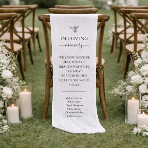 Chemin De Table Court Panneau de mariage personnalisé Dove en souvenir a