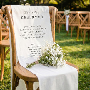 Chemin De Table Court Panneau de siège de mariage mémorial réservé