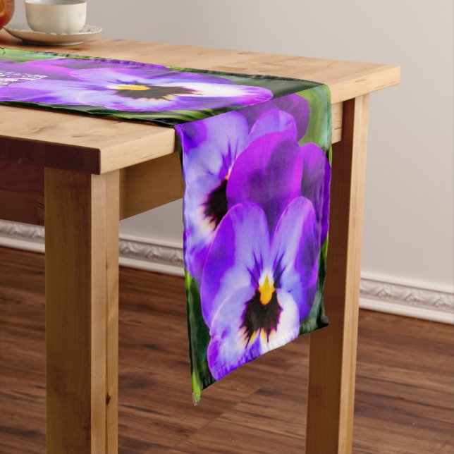 Chemin De Table Court Pansy Pansy Butterfly Table Runer (In Situ)