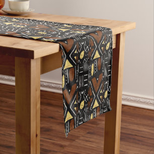 Chemin De Table Court Papier à boue africain contemporain