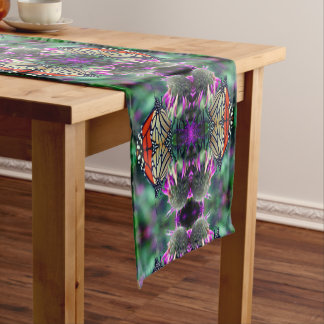 Chemin De Table Court Papillon Monarque Sur Fleur Nature Abstraite