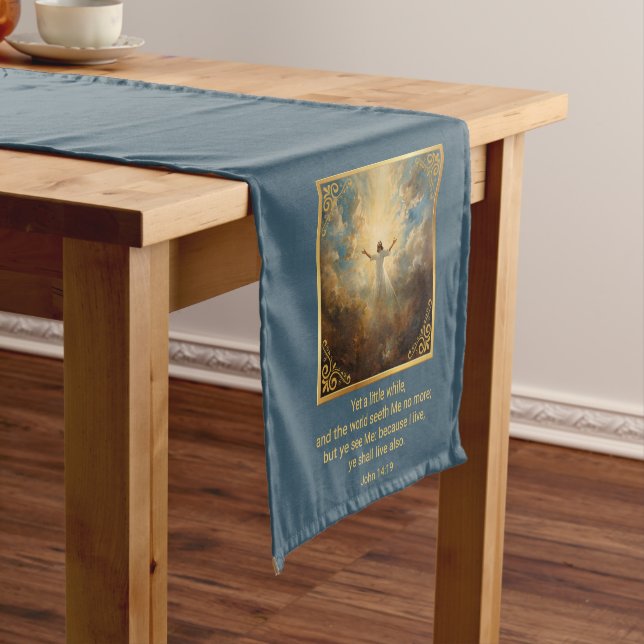 Chemin De Table Court Pâques Résurrection Religieuse (In Situ)