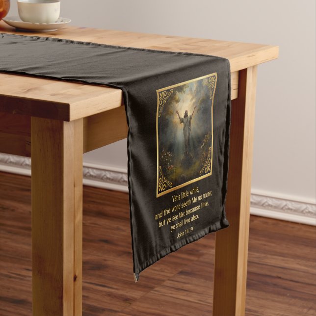 Chemin De Table Court Pâques Résurrection Religieuse (In Situ)