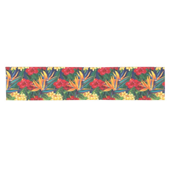 Chemin De Table Court Paradis tropical Floral hawaïen (Horizontal)