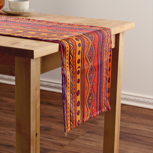 Chemin De Table Court Parti motif tribal africain (In Situ)