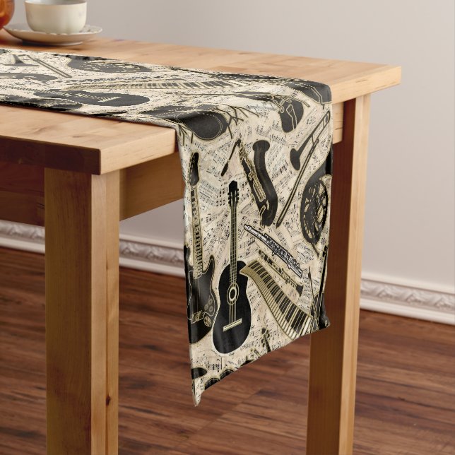 Chemin De Table Court Partition et instruments Black/Gold ID481 (In Situ)