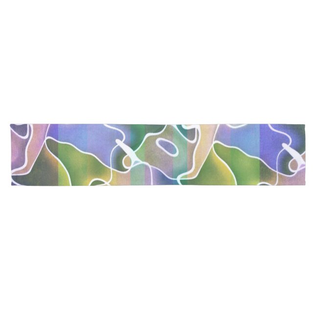 Chemin De Table Court Pastel Abstrait Stripes Runner Table (Horizontal)
