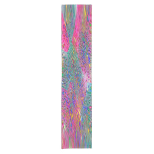 Chemin De Table Court Pastel Pink Turquoise Abstrait