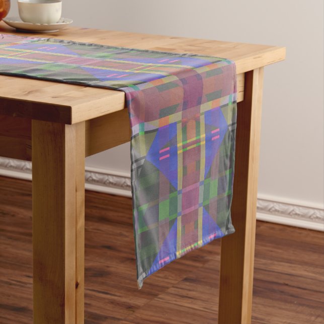 Chemin De Table Court Pastel rainbow Colorful Geometric (In Situ)