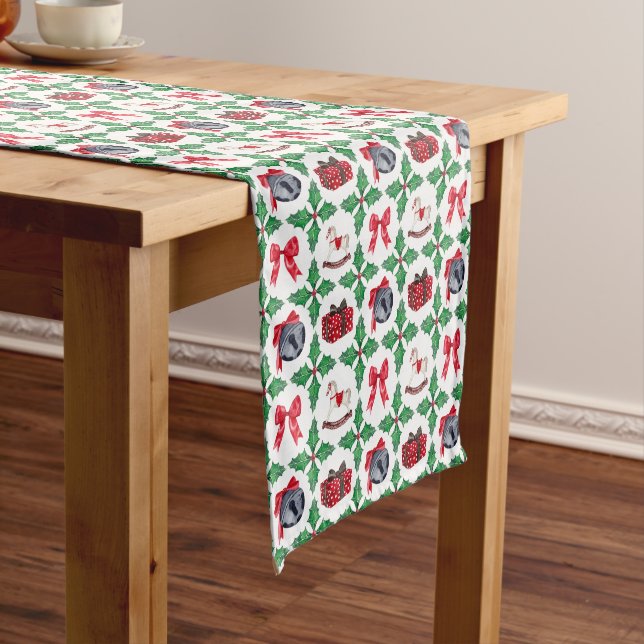 Chemin De Table Court Patchwork de Noël Heirloom Holly (In Situ)