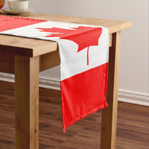 Chemin De Table Court Patriotic National Flag of Canada